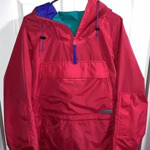 Vintage Columbia Sportswear Quarter Zip Hooded Windbreaker Jacket Size Large
